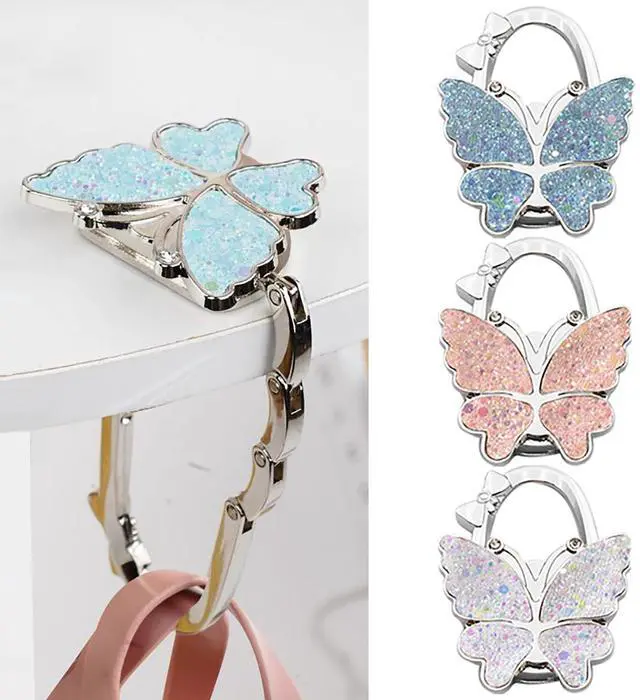 Main image of Foldable Purse Hook for Table - Portable Bag Holder,Folding Handbag Hanger Various Heavy Items Desk Hook (A)