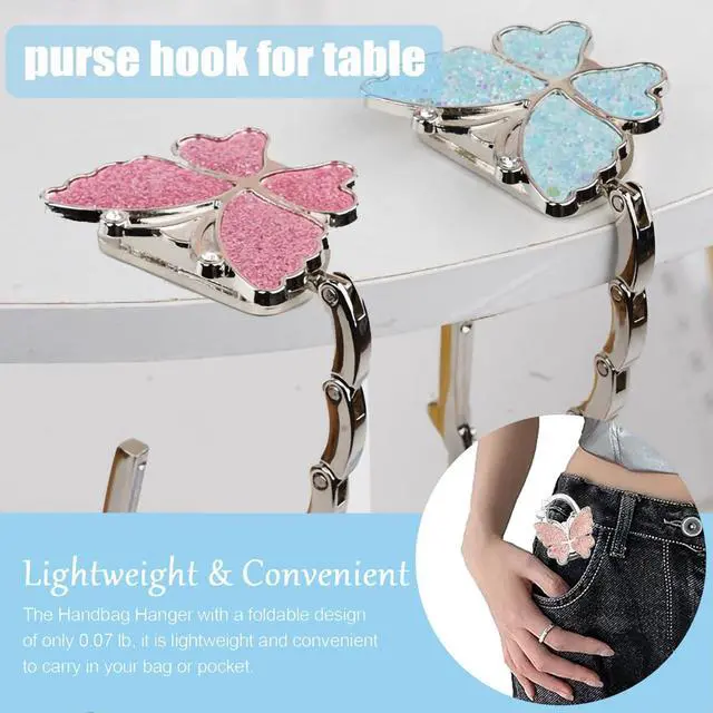 Alt view image 2 of 6 - Foldable Purse Hook for Table - Portable Bag Holder,Folding Handbag Hanger Various Heavy Items Desk Hook (A)
