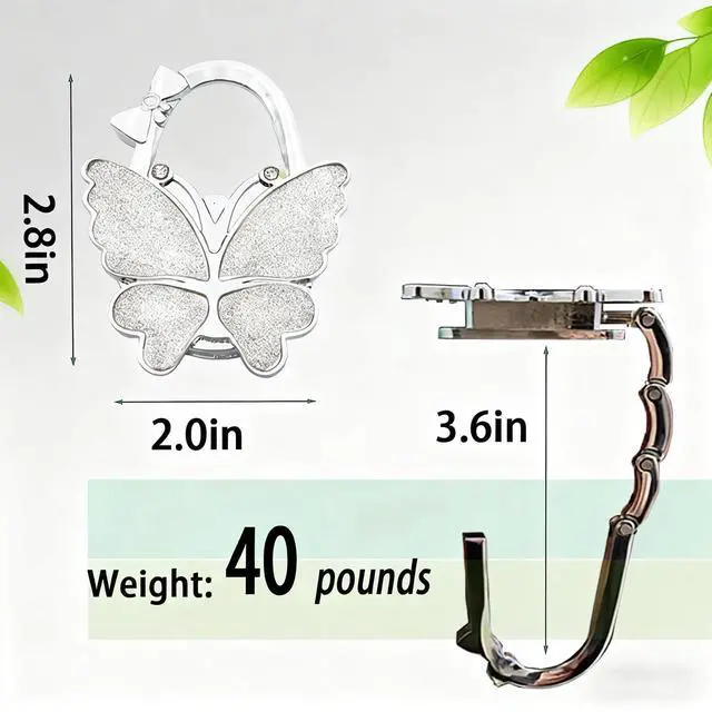 Alt view image 6 of 6 - Foldable Purse Hook for Table - Portable Bag Holder,Folding Handbag Hanger Various Heavy Items Desk Hook (A)