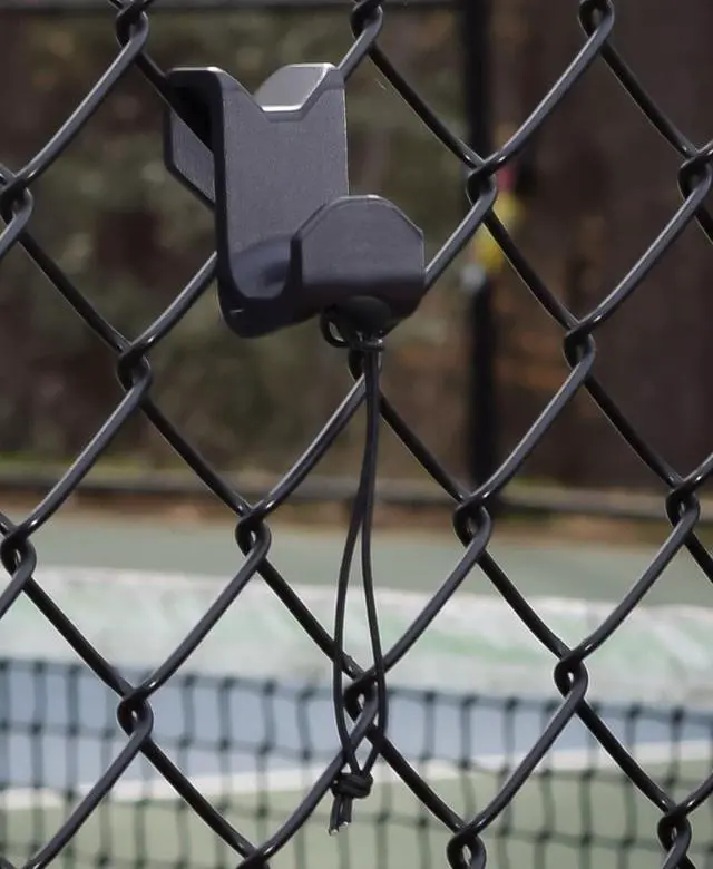 Alt view image 3 of 7 - Chain Link Fence Hook for Sports Bags with Paracord Lanyard Heavy-Duty Fence Hanger for Baseball, Softball, Tennis & Pickleball Bags