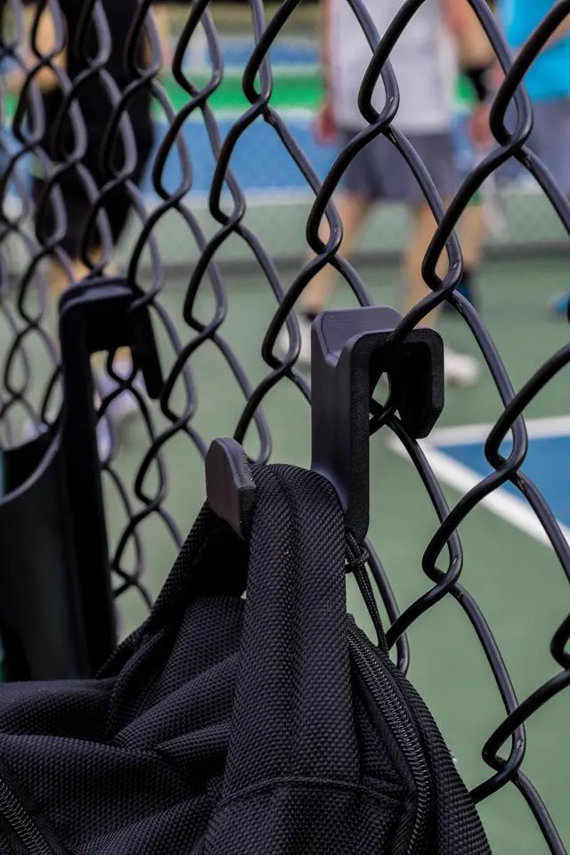 Alt view image 5 of 7 - Chain Link Fence Hook for Sports Bags with Paracord Lanyard Heavy-Duty Fence Hanger for Baseball, Softball, Tennis & Pickleball Bags