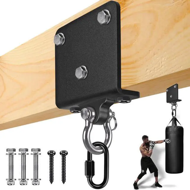 Main image of Beam Hanger Punching Bag Hanger 1000 LB Capacity Beam Mount Hardware for Heavy Bag Ceiling Mount with Carabiner 180° Swing Bracket Hooks for Boxing Bag