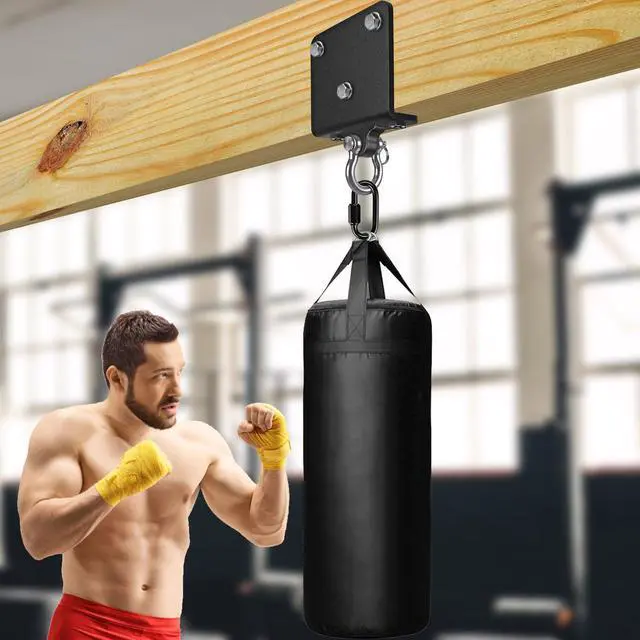 Alt view image 5 of 7 - Beam Hanger Punching Bag Hanger 1000 LB Capacity Beam Mount Hardware for Heavy Bag Ceiling Mount with Carabiner 180° Swing Bracket Hooks for Boxing Bag