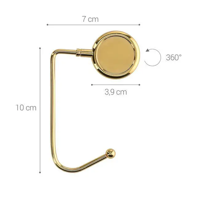 Alt view image 4 of 6 - Purse Hook for Table - Set of 2 Purse Holder - Handbag Hanger - Portable Bag Holder - Bag Hooks for Desk - Table Hook Gold