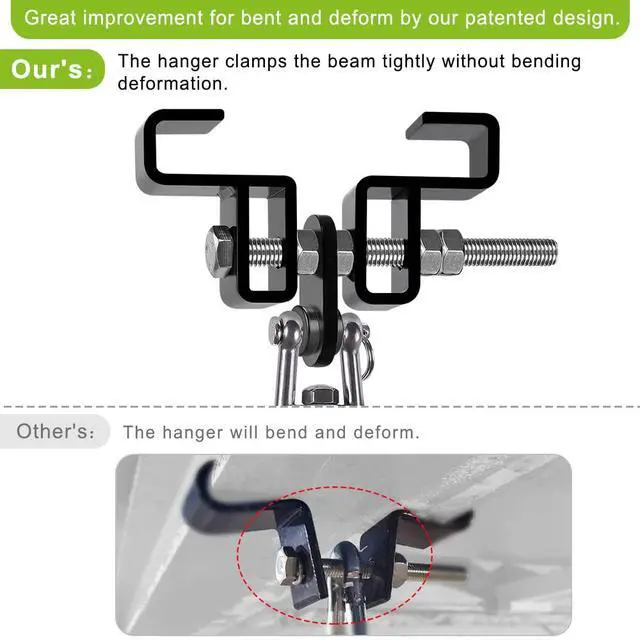 Alt view image 3 of 7 - Heavy Duty Steel Beam Clamp, Heavy Bag Mount, Punching Bag Hanger Heavy Duty Holder for Boxing, Muay Thai and MMA Training, 360° Swivel Hardware, W/Carabiner