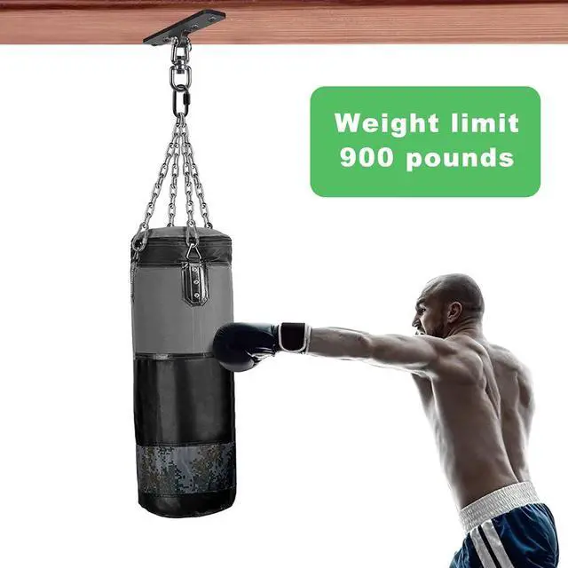 Alt view image 3 of 7 - Heavy Bag Hanger, Wall Ceiling Mount Hook 360° Rotation Wood Beam Holder Body Weight Strength Training Systems, Wood Beam Holder with Spring and 1 Carabiner, 5Wood Screws for Wooden Sets