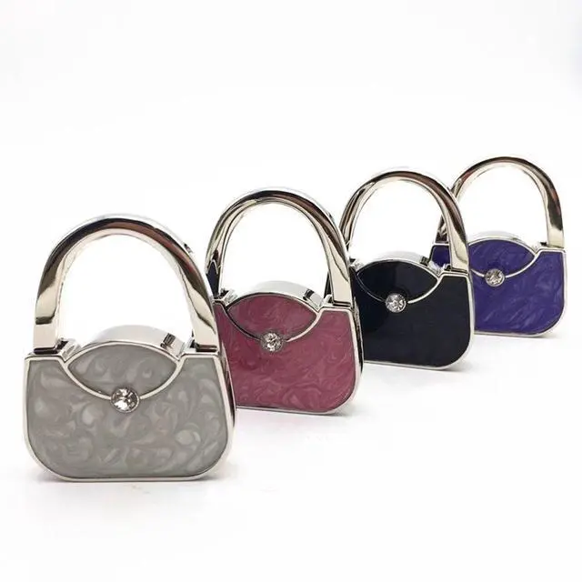 Alt view image 3 of 6 - Handbag Shape Design Metal Foldable Purse Bag Hook Table Hanger,Set of 4