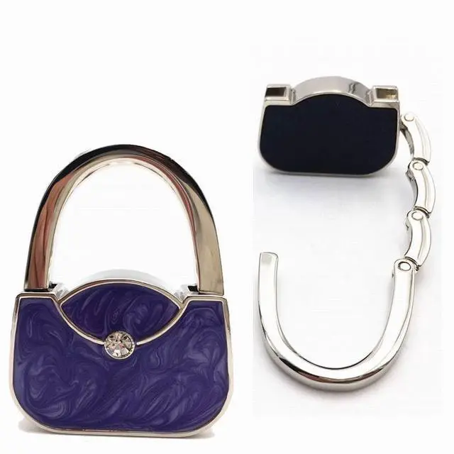 Alt view image 4 of 6 - Handbag Shape Design Metal Foldable Purse Bag Hook Table Hanger,Set of 4