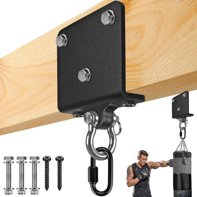 Main image of Heavy Bag Hanger Wall Mount Punching, Rotatable Heavy Duty Boxing Bag Bracket for Home Gym Indoor, Adjustable Length for Kickboxing Bag, Muay Thai Bag,Speed Bag (180° Swivel Beam Hanger)