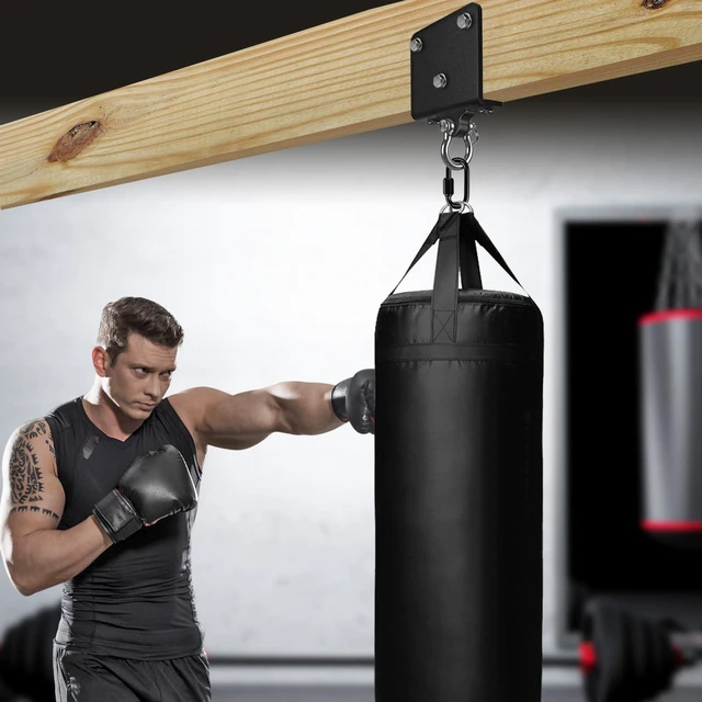 Alt view image 3 of 7 - Heavy Bag Hanger Wall Mount Punching, Rotatable Heavy Duty Boxing Bag Bracket for Home Gym Indoor, Adjustable Length for Kickboxing Bag, Muay Thai Bag,Speed Bag (180° Swivel Beam Hanger)