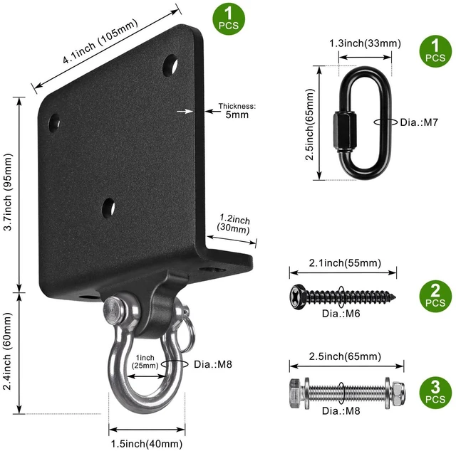 Alt view image 5 of 7 - Heavy Bag Hanger Wall Mount Punching, Rotatable Heavy Duty Boxing Bag Bracket for Home Gym Indoor, Adjustable Length for Kickboxing Bag, Muay Thai Bag,Speed Bag (180° Swivel Beam Hanger)