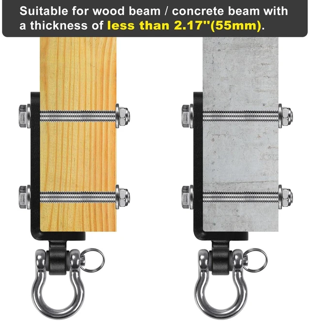 Alt view image 6 of 7 - Heavy Bag Hanger Wall Mount Punching, Rotatable Heavy Duty Boxing Bag Bracket for Home Gym Indoor, Adjustable Length for Kickboxing Bag, Muay Thai Bag,Speed Bag (180° Swivel Beam Hanger)