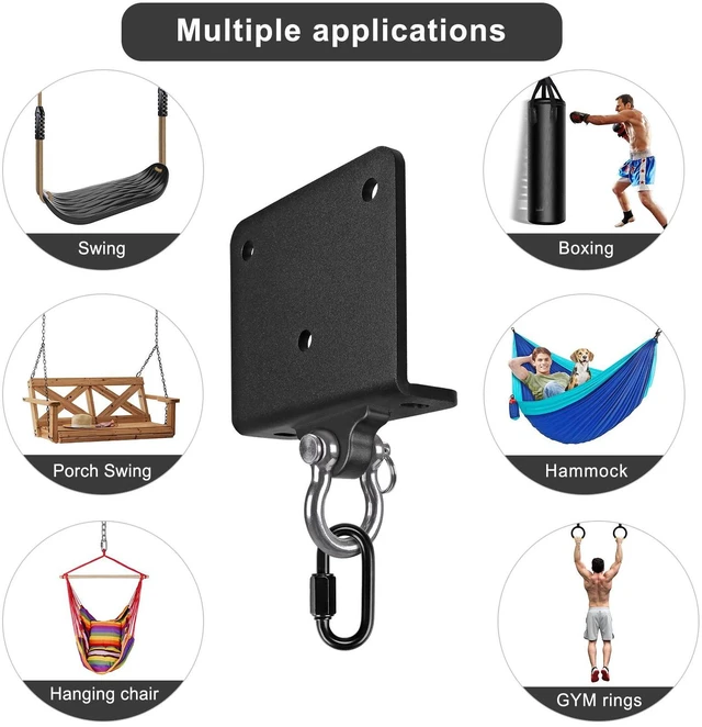 Alt view image 7 of 7 - Heavy Bag Hanger Wall Mount Punching, Rotatable Heavy Duty Boxing Bag Bracket for Home Gym Indoor, Adjustable Length for Kickboxing Bag, Muay Thai Bag,Speed Bag (180° Swivel Beam Hanger)