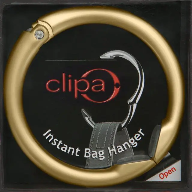 Alt view image 3 of 7 - Bag Hanger, Matte Gold PVD | The Ring that Opens into a Handbag Hook