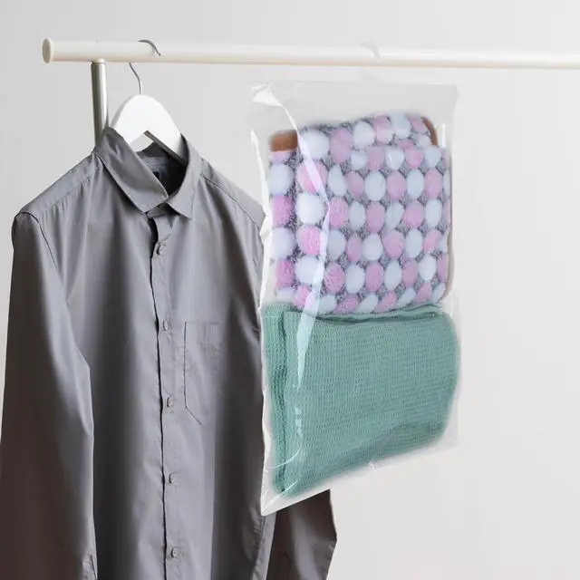 Alt view image 4 of 7 - 50 Pcs Hanging Storage Bags with Hanger 13" X11" Large Hook Clear Plastic Bags for Library Home Pharmacy Use
