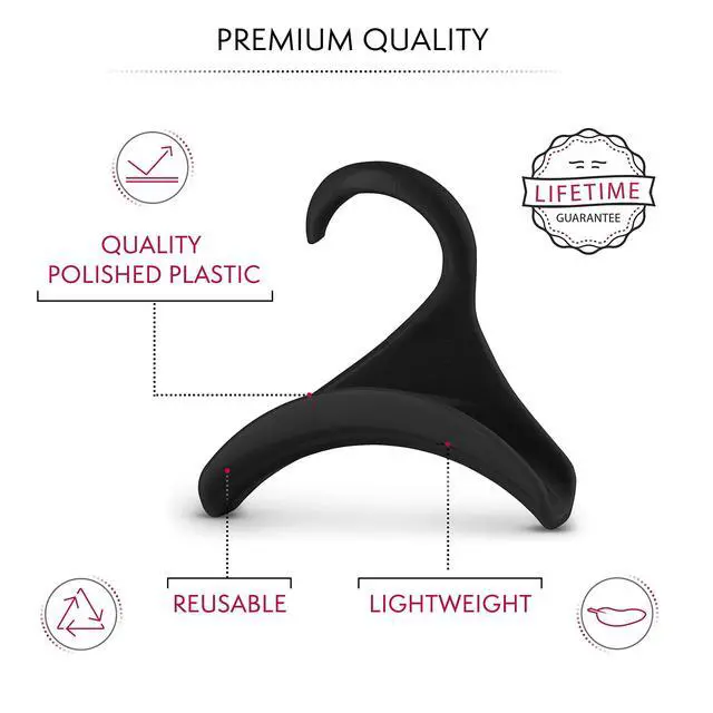 Alt view image 4 of 6 - Purse Hanger for Closet - Handbag Organizer Hooks for Hanging Bags & Purses, Protecting Bag Shape & Organizing Space (3 Hangers, Black Plastic)