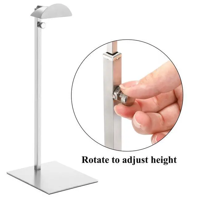 Alt view image 5 of 7 - 3 Pack Purse Display Stand Stainless Steel, Adjustable Height Metal Handbag Holder Single Bag Jewelry Display Rack for Closet, Boutique Store, Silver