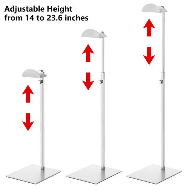 Alt view image 6 of 7 - 3 Pack Purse Display Stand Stainless Steel, Adjustable Height Metal Handbag Holder Single Bag Jewelry Display Rack for Closet, Boutique Store, Silver