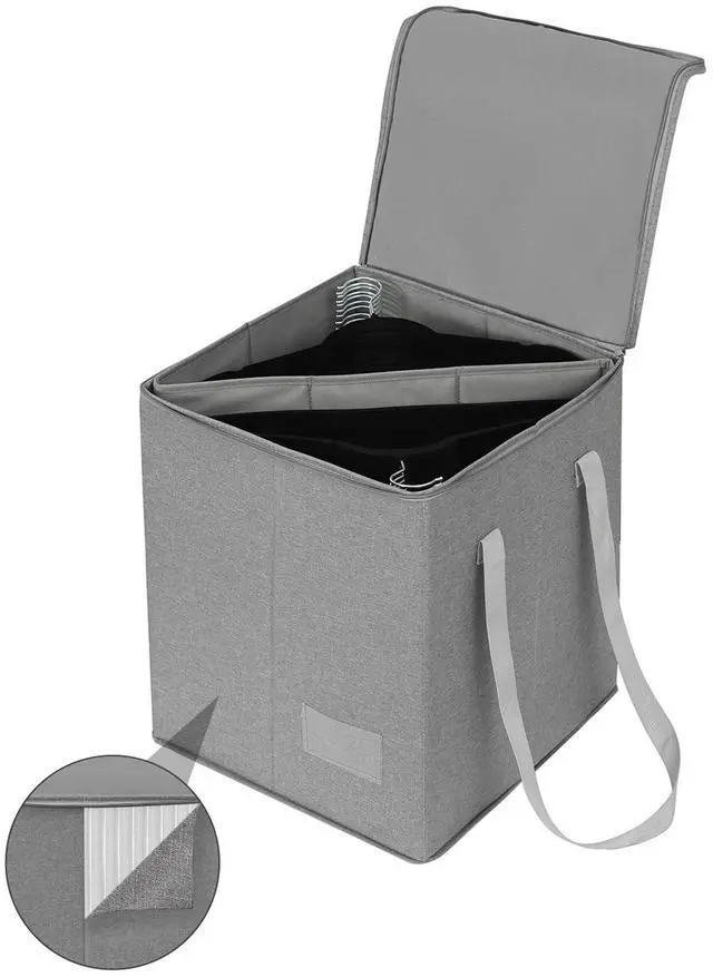Main image of Clothes Hanger Organizer Bag-Rigid Hanger Storage Containers with Lid for Dustproof, Large Sturdy Hanger Caddy Organizer Box with Handle
