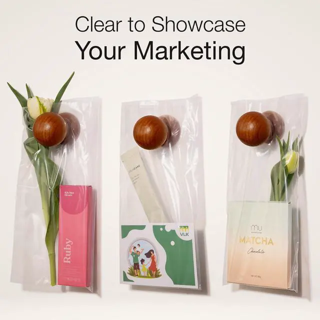 Alt view image 4 of 6 - Door Hanger Bags 6 x 12 - Waterproof and Secure 100 Pack Perfect Display for Your Advertisement Plastic Door Hanger Bags