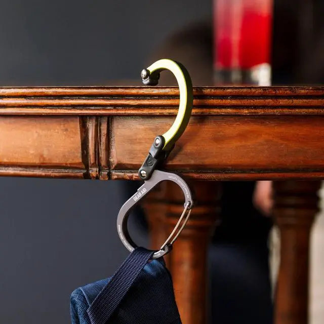 Alt view image 5 of 7 - HEROCLIP Carabiner Clip and Hook (Small) for Purse, Stroller, and Backpack, Stealth Black