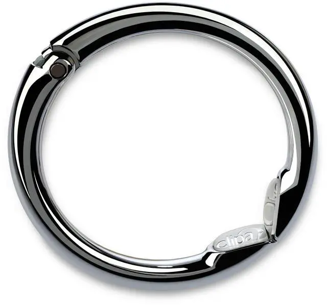 Main image of Bag Hanger, Polished Hematite PVD | The Ring that Opens into a Hook