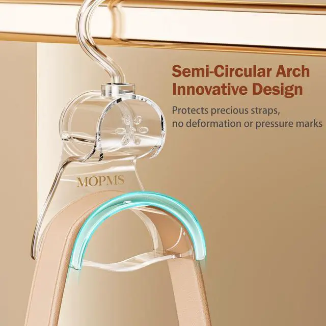 Alt view image 4 of 7 - 3 Pieces Clear Purse Hanger Closet, Luxury Crystal Bag Hangers Hooks with 360-Degree Rotation, Durable Handbag Backpack Purse Organizer for Closet