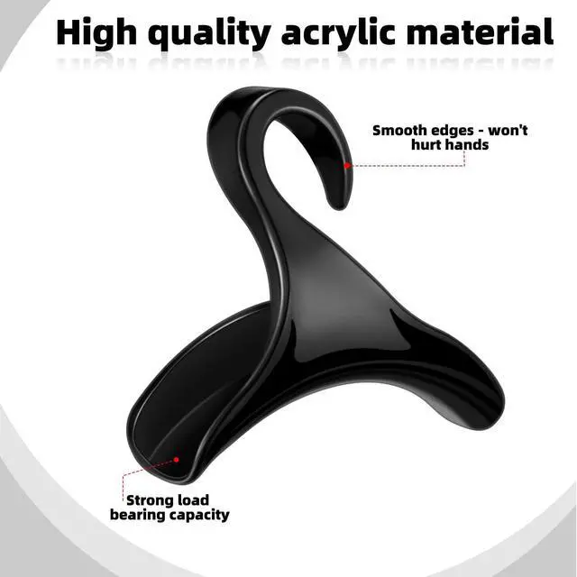 Alt view image 3 of 7 - 18 Pcs Purse Hanger Hook Acrylic Bag Rack Holder for Bag Hanger Handbag Tote Hook Closet Organizer Storage Over The Closet Rod Backpacks Satchels Crossovers Tote (Black)