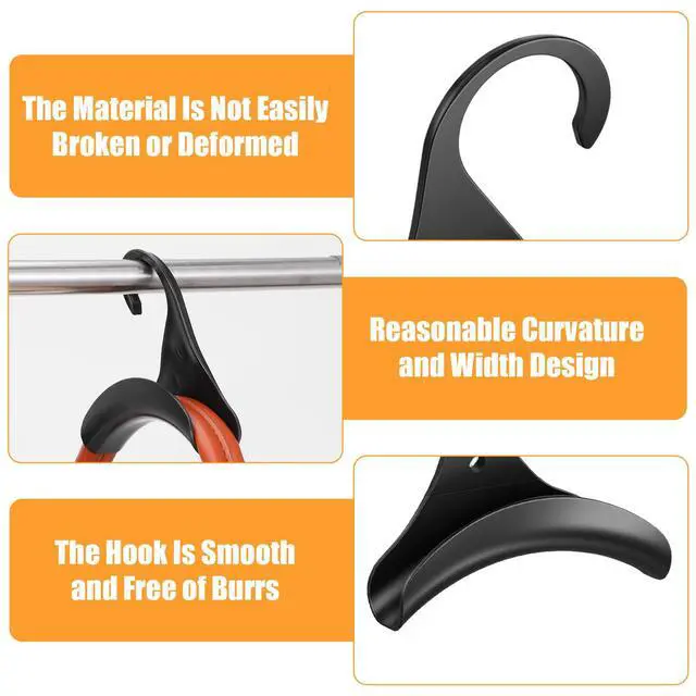 Alt view image 3 of 7 - 50 Pcs Purse Hanger Hook Bag Hanger for Closet Organizer Storage Black Plastic Holder for Handbags Backpacks Totes Satchels
