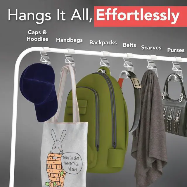 Alt view image 7 of 7 - Handbag Hanger 3 Pack - Durable Luxury Acrylic Holder Organizers Storage for Purse Tote Bag Satchel Backpack Crossover - Holds Up to 66Lbs Easy to Clean, No Tools Required