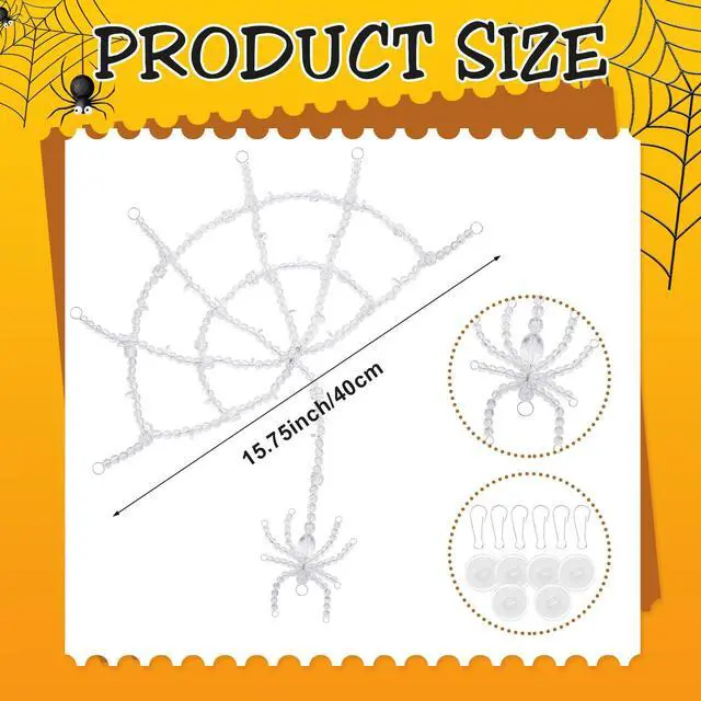 Alt view image 2 of 6 - Large Christmas Crystal Spider Decoration Hanging Spiderweb Door Topper Decor Spiderweb Suncatcher with Crystal Spider for Christmas Winter Holiday Decor Gift