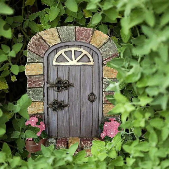 Alt view image 5 of 7 - Fairy Doors Outdoor Miniature Fairy Garden Doors for Trees Fairies Door Wall Hanging Garden Ornaments Decor Gifts Tree Decor Ornaments Fairy Gnome Home