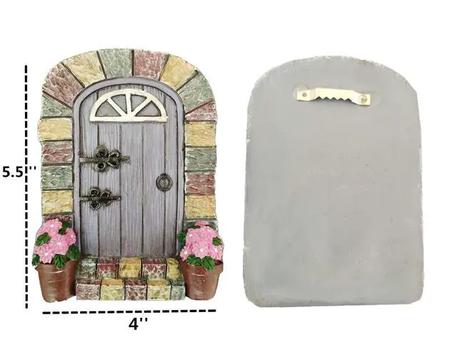 Alt view image 2 of 7 - Fairy Doors Outdoor Miniature Fairy Garden Doors for Trees Fairies Door Wall Hanging Garden Ornaments Decor Gifts Tree Decor Ornaments Fairy Gnome Home
