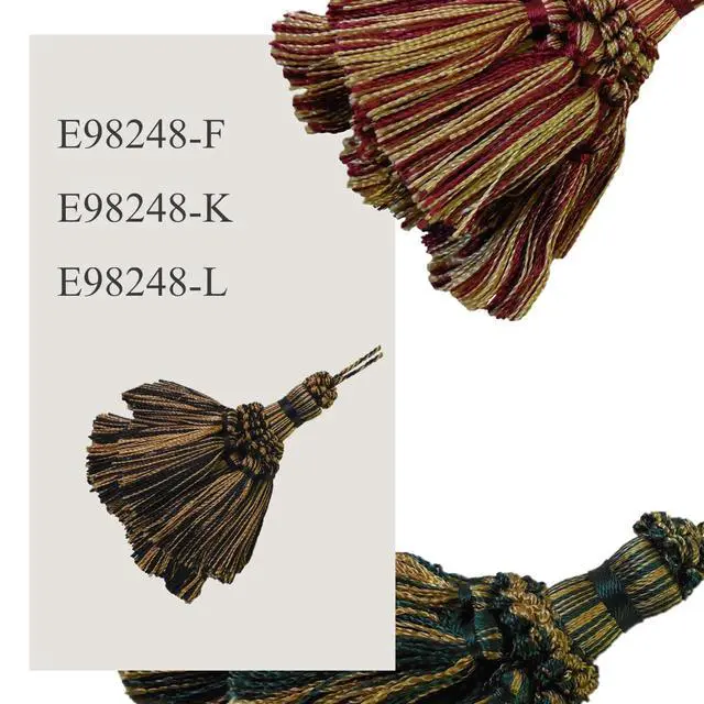 Alt view image 3 of 6 - 1 Pack Mini Decorative Tassel with Hanging Loop, 11.81 in Total Length Layered Curtain Tieback, Door Handle Ornament, and Home Décor Accessory - E98248_A