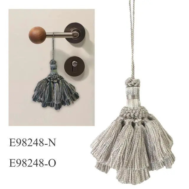 Alt view image 4 of 6 - 1 Pack Mini Decorative Tassel with Hanging Loop, 11.81 in Total Length Layered Curtain Tieback, Door Handle Ornament, and Home Décor Accessory - E98248_A