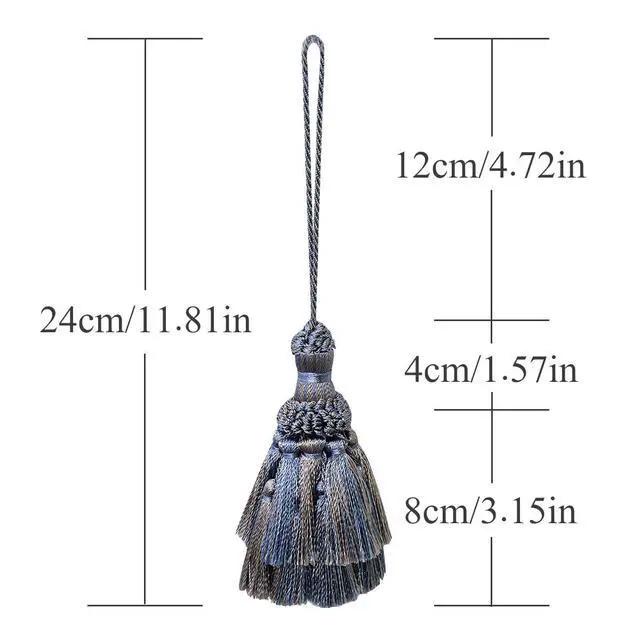 Alt view image 5 of 6 - 1 Pack Mini Decorative Tassel with Hanging Loop, 11.81 in Total Length Layered Curtain Tieback, Door Handle Ornament, and Home Décor Accessory - E98248_A