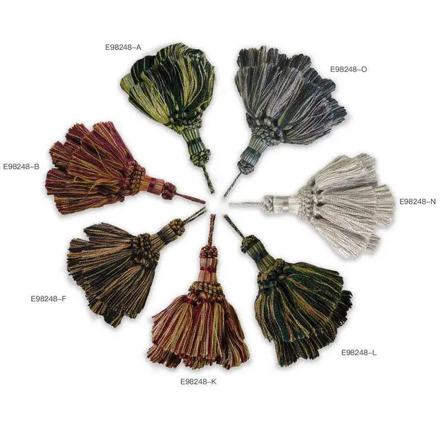 Alt view image 6 of 6 - 1 Pack Mini Decorative Tassel with Hanging Loop, 11.81 in Total Length Layered Curtain Tieback, Door Handle Ornament, and Home Décor Accessory - E98248_A