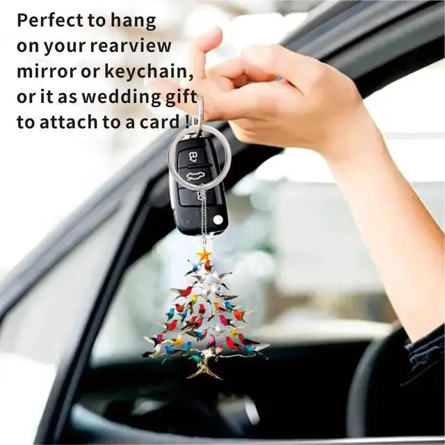 Alt view image 4 of 7 - Car Rearview Mirror Hanging Accessories - Gifts for Women, 2 Pack Christmas Ornament & Car Hanging Decoration for Tree, Windows, Door, Table (Hummingbird 2pack)