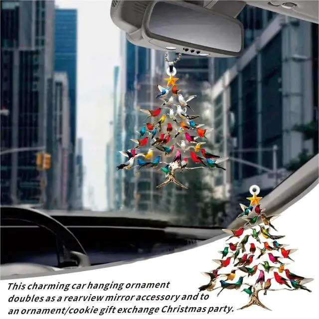 Alt view image 6 of 7 - Car Rearview Mirror Hanging Accessories - Gifts for Women, 2 Pack Christmas Ornament & Car Hanging Decoration for Tree, Windows, Door, Table (Hummingbird 2pack)