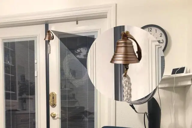 Alt view image 6 of 7 - 2" Antique Brass Bell Quality Marine Wall Mounted Ship Hanging Bell Perfect for Dinner, Indoor, Outdoor, School, Bar, Reception, Last Order & Church by The Metal Magician