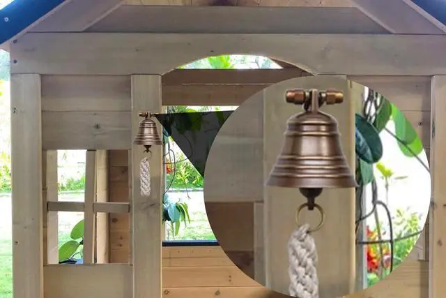 Alt view image 7 of 7 - 2" Antique Brass Bell Quality Marine Wall Mounted Ship Hanging Bell Perfect for Dinner, Indoor, Outdoor, School, Bar, Reception, Last Order & Church by The Metal Magician