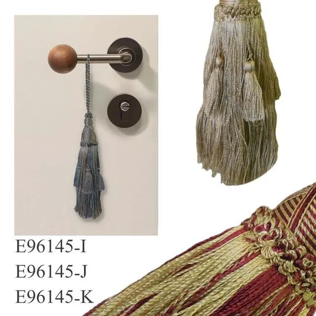 Alt view image 4 of 7 - 1 Pack Elegant Long Decorative Tassel with Hanging Loop, 15.35in Total Length Luxury Curtain Tieback, Door Handle Ornament, and Home Décor Accessory - E96145_N