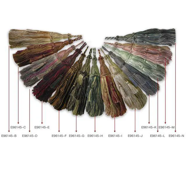 Alt view image 5 of 7 - 1 Pack Elegant Long Decorative Tassel with Hanging Loop, 15.35in Total Length Luxury Curtain Tieback, Door Handle Ornament, and Home Décor Accessory - E96145_N