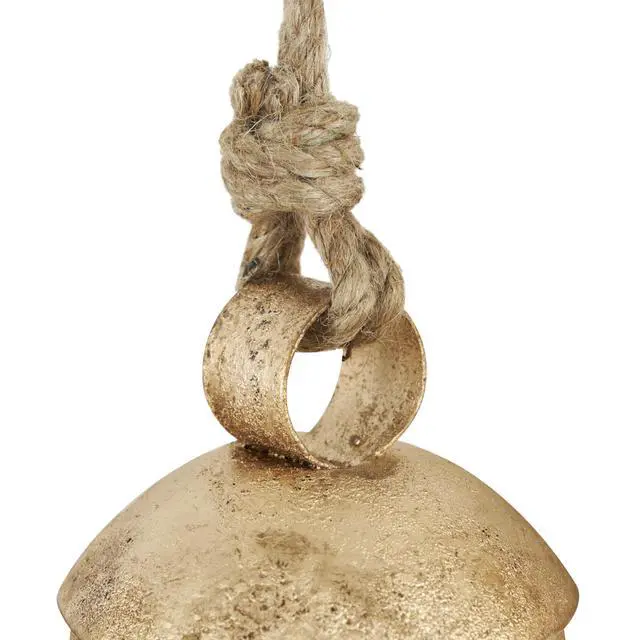 Alt view image 5 of 7 - Metal Cow Bells, Meditation Bell, Set of 3, 10", 7", 5"H, Gold