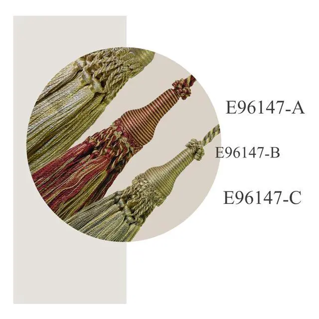 Alt view image 2 of 7 - 1 Pack Decorative Tassel with Hanging Loop, 13.78 in Total Length Elegant Curtain Tieback, Door Handle Ornament, and Home Décor Accent - E96147_D