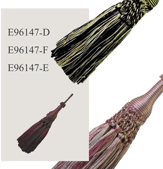 Alt view image 3 of 7 - 1 Pack Decorative Tassel with Hanging Loop, 13.78 in Total Length Elegant Curtain Tieback, Door Handle Ornament, and Home Décor Accent - E96147_D
