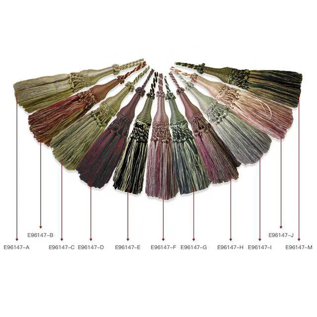 Alt view image 5 of 7 - 1 Pack Decorative Tassel with Hanging Loop, 13.78 in Total Length Elegant Curtain Tieback, Door Handle Ornament, and Home Décor Accent - E96147_D
