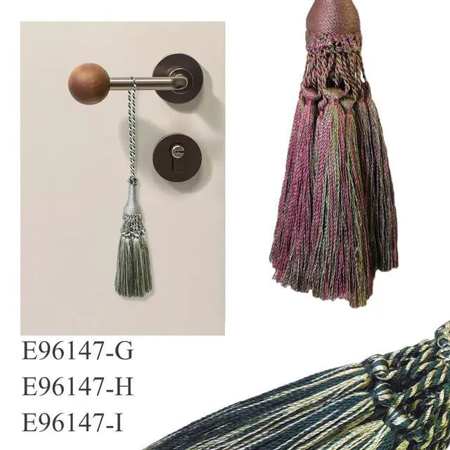 Alt view image 6 of 7 - 1 Pack Decorative Tassel with Hanging Loop, 13.78 in Total Length Elegant Curtain Tieback, Door Handle Ornament, and Home Décor Accent - E96147_D
