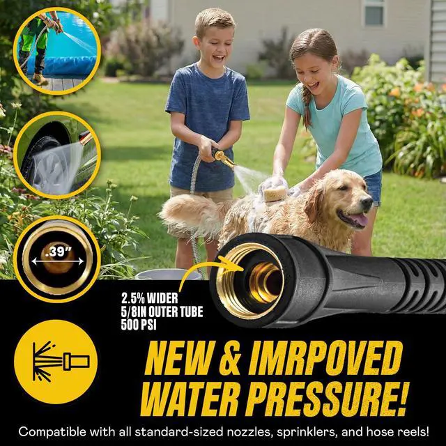 Alt view image 5 of 7 - PRO 50 Ft Metal Garden Hose with Nozzle, Water Hose Made from Heavy Duty 304 Stainless Steel, Flexible, Lightweight, Brass Fittings, Non Kinking, 500 PSI