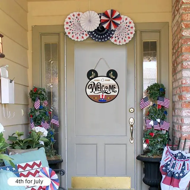 Alt view image 5 of 7 - 15.7'' Cute Mouse Seasonal Interchangeable Home Sign for Front Porch,18pcs Interchangeable Hanging Vertical Welcome Door Sign for Farmhouse/Wall/Porch Decor and Housewarming Gift